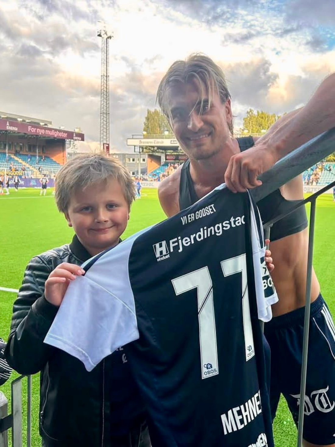 Storm og Marcus etter kampen.