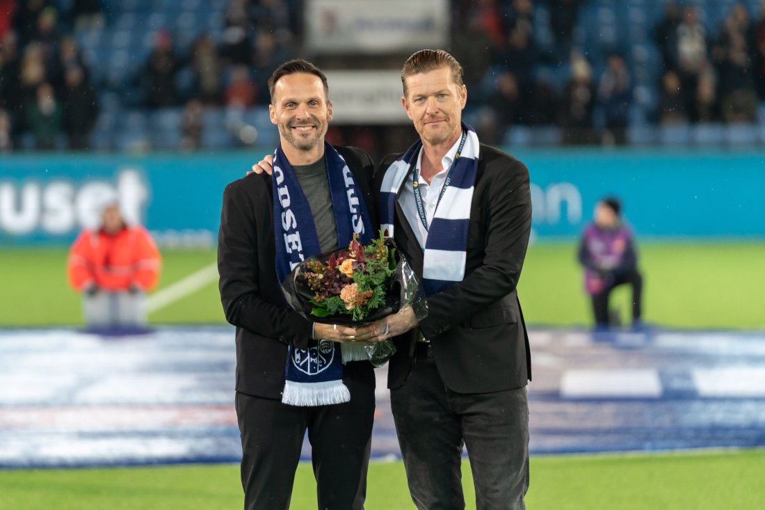 Sportssjef Jackie Rasmussen sammen med daglig leder Magne Jordan Nilsen