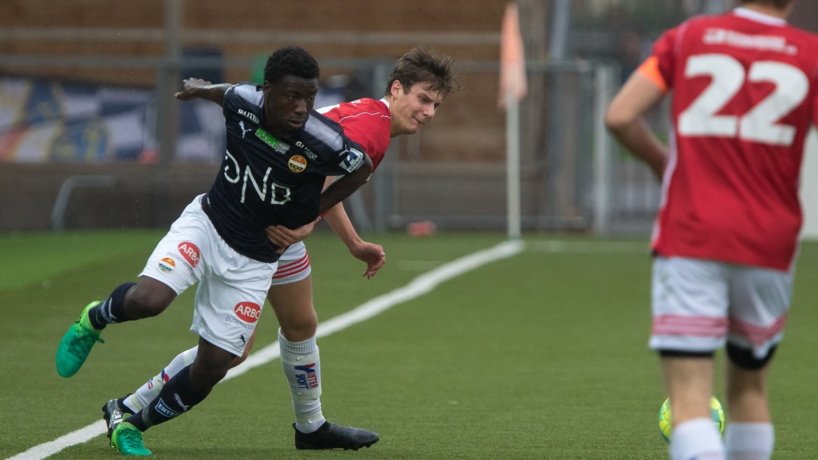 Aristide Mutula Sagbakken for Strømsgodset 3 mot Kongsberg IF.